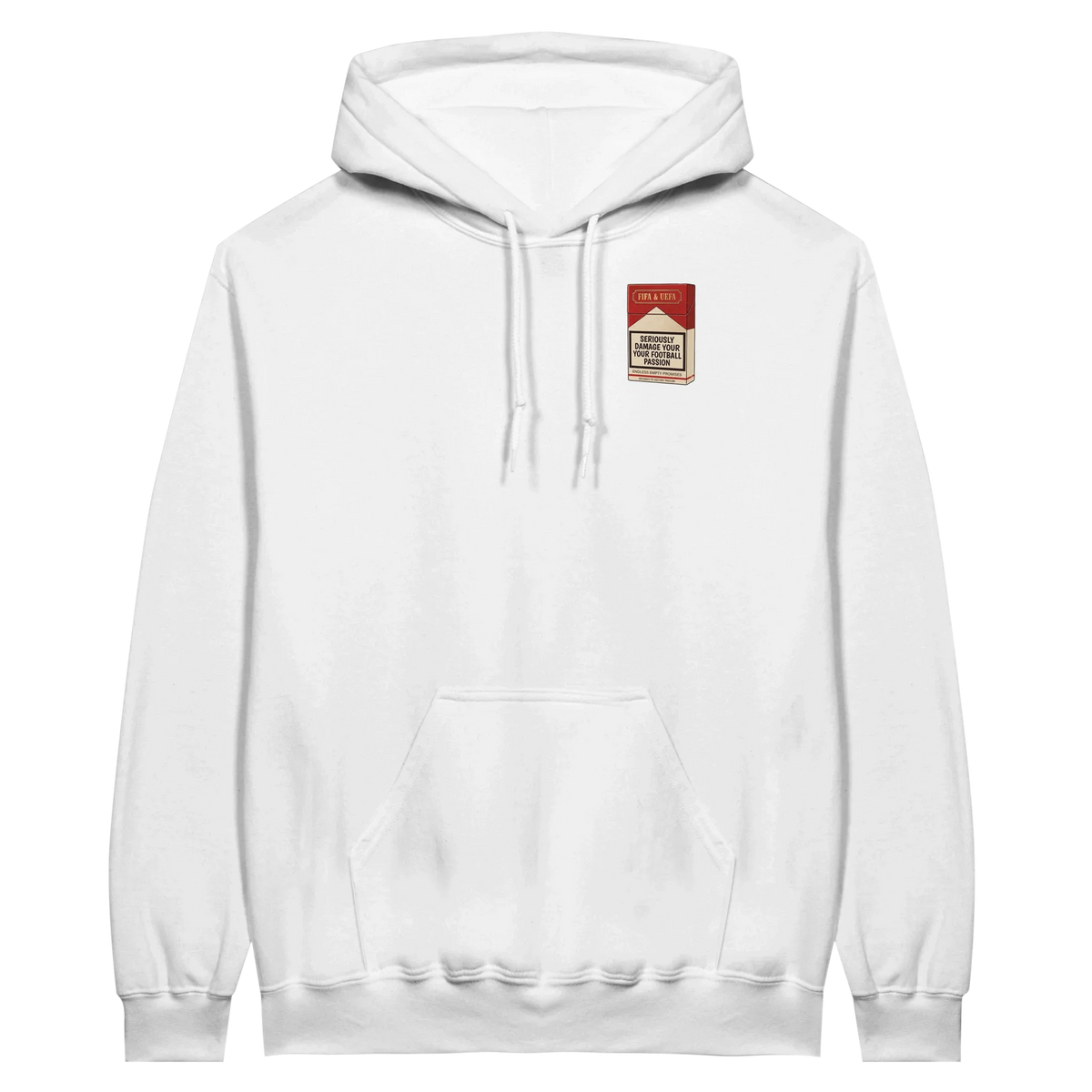 health warning hoodie front white