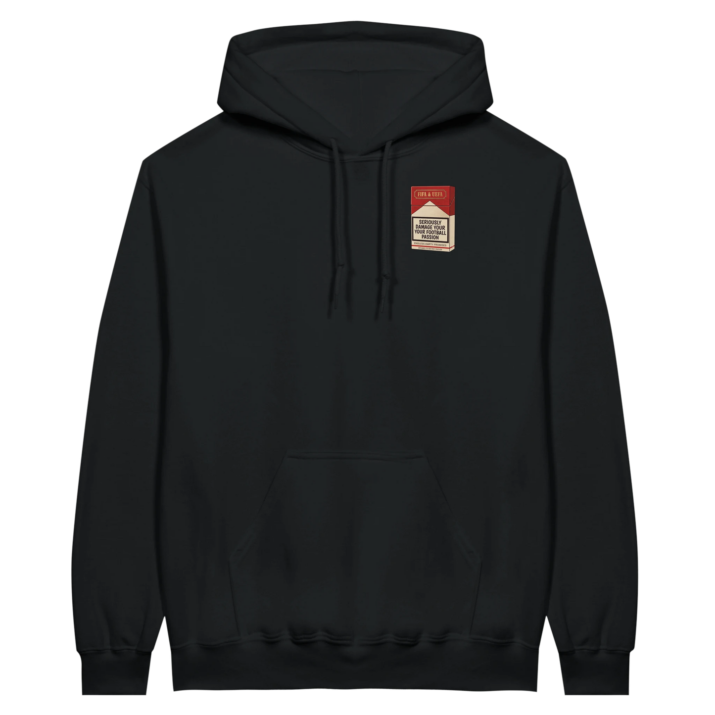 health warning hoodie front black