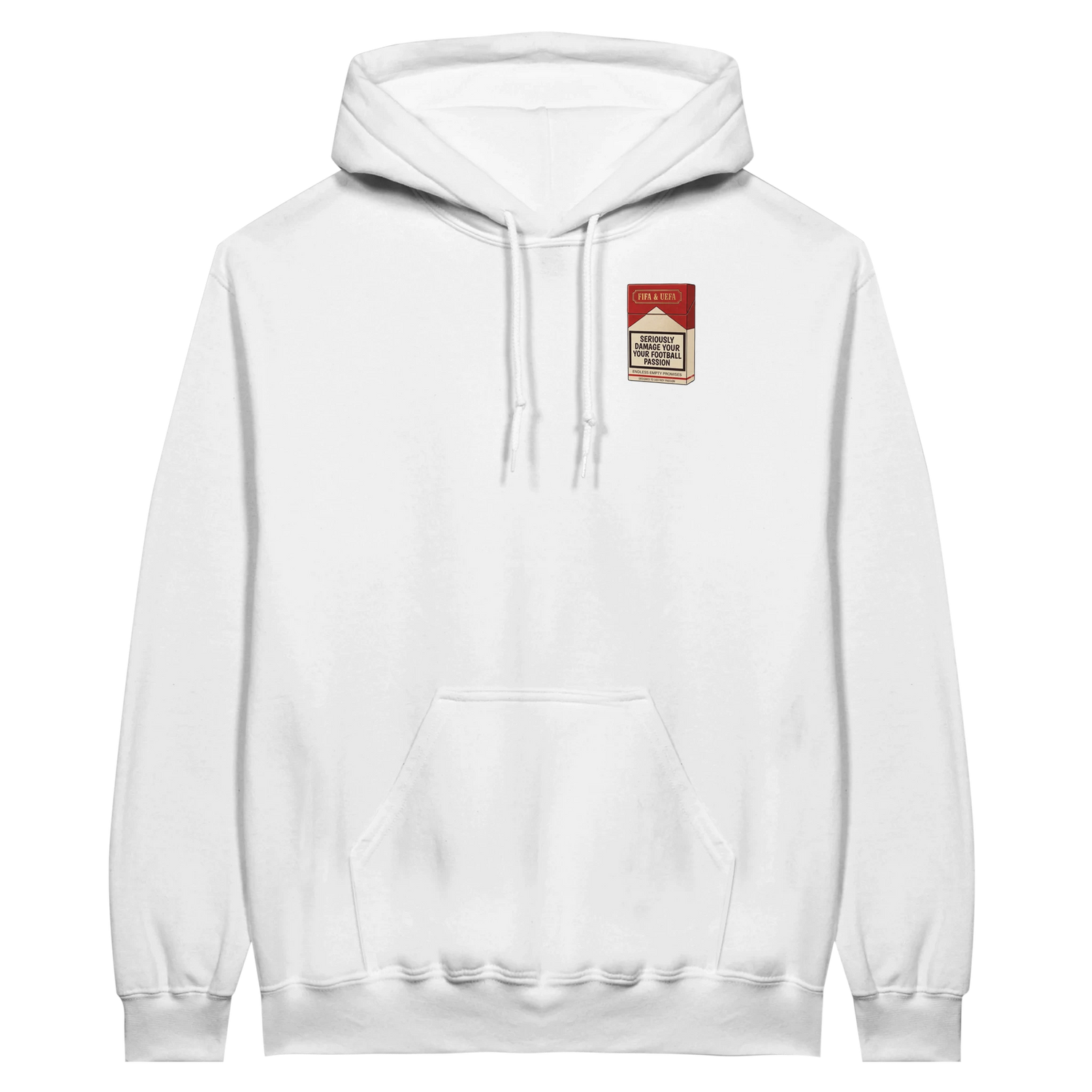 health warning hoodie front white